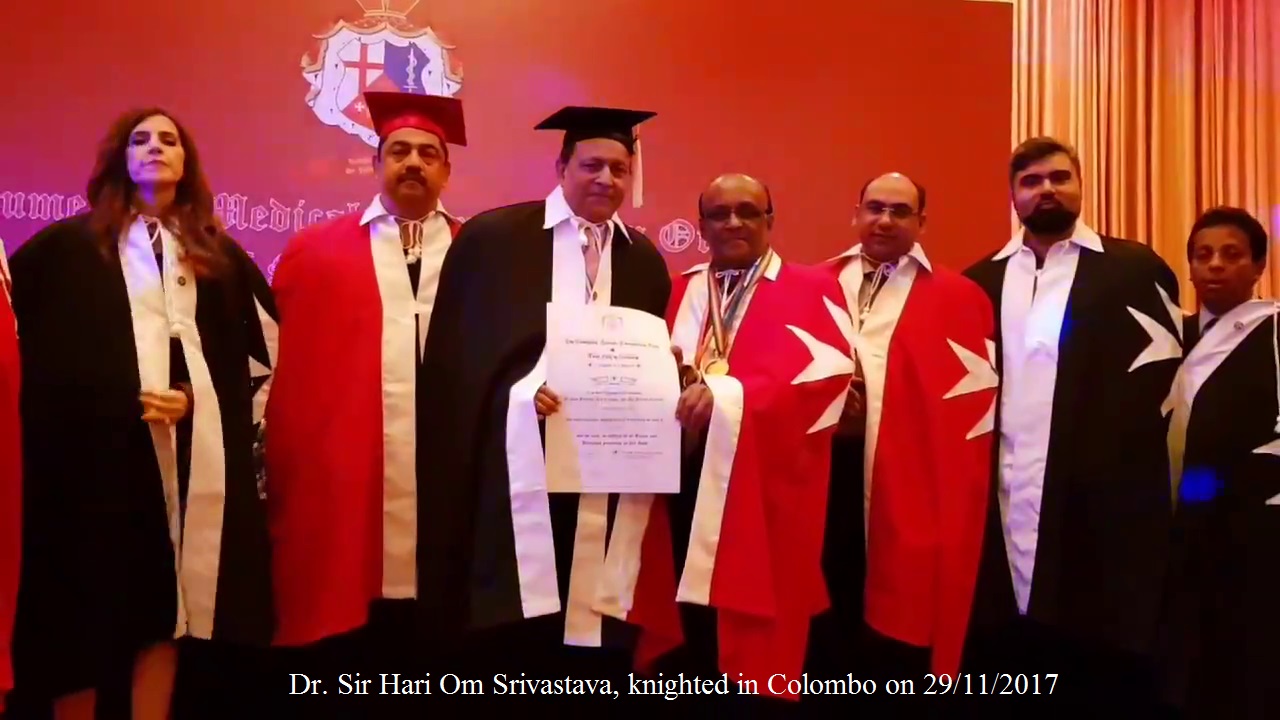 Knighthood ceremoney for Dr. H. O. Srivastava